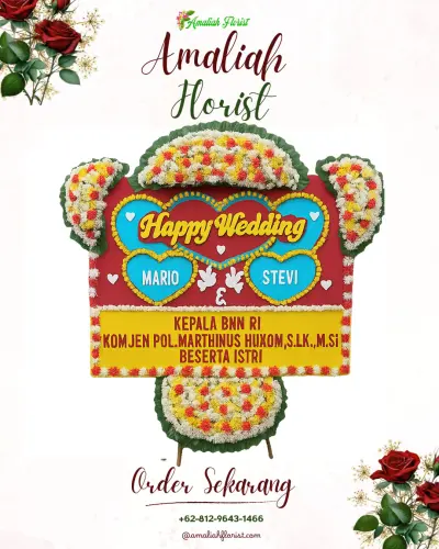 Karangan Papan Bunga Pernikahan di Talise